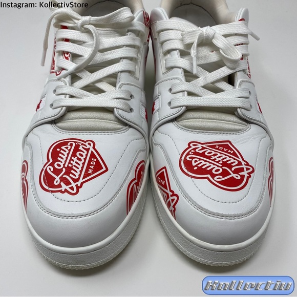 LOUIS VUITTON x Nigo White ‘Heart’ Motif Trainers Size LV10 - Picture 3 of 10